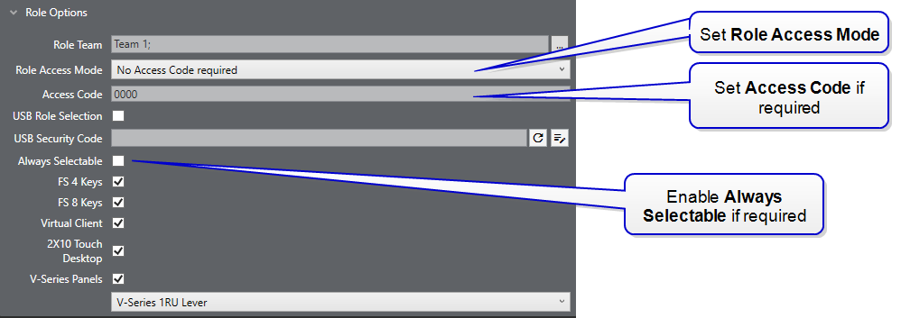 Set role access